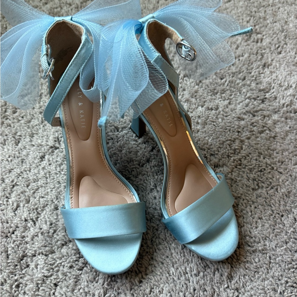 Kelly & Katie Blue Satin Heels